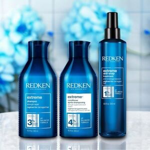 REDKEN Extreme Shampoo + Conditioner 10fl oz + Anti Snap Treatment TRIO